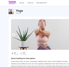 Trafft’s booking page template for yoga