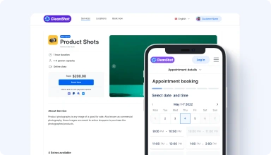 Trafft booking page and an appointment booking form