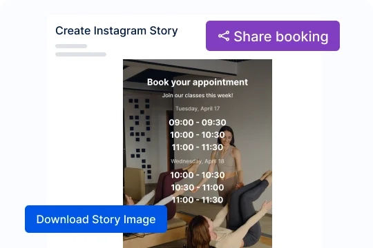 share time slots/dates via social media
