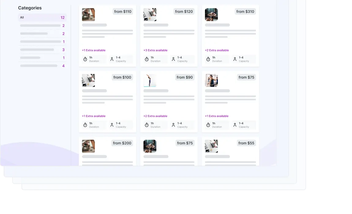 A photo showing a booking page made with Trafft booking app