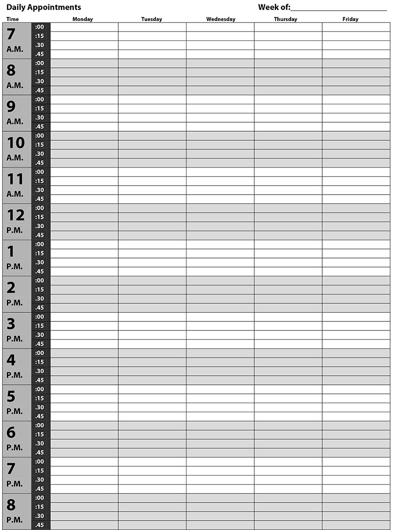 Appointment Book - appointment calendar template