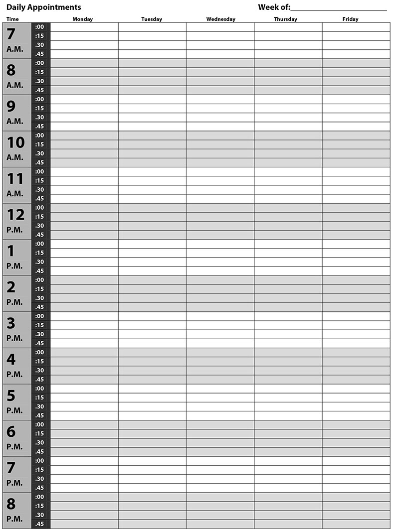 Appointment calendar template options you can use right now In Appointment Sheet Template Word