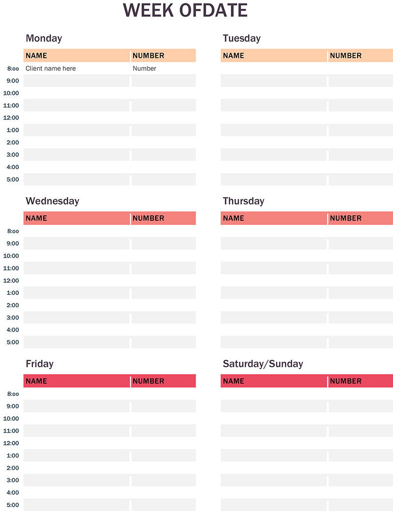 Appointment calendar template options you can use right now Within Appointment Sheet Template Word