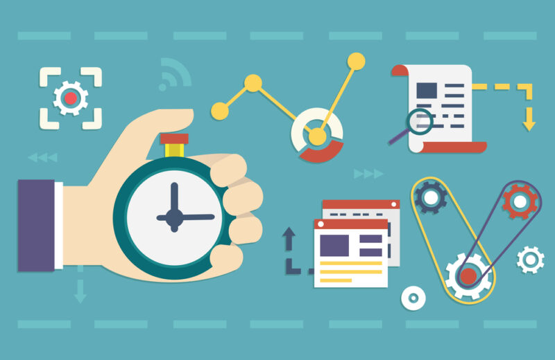 Vector flat concept of process of time management system