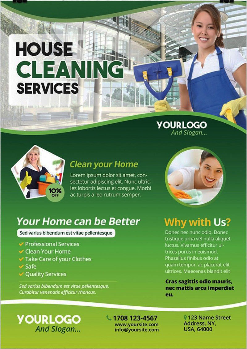 What to Put on A Cleaning Service Flyer (Examples Included) For Commercial Cleaning Brochure Templates