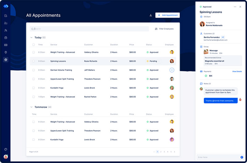 Trafft, therapy scheduling software screenshot