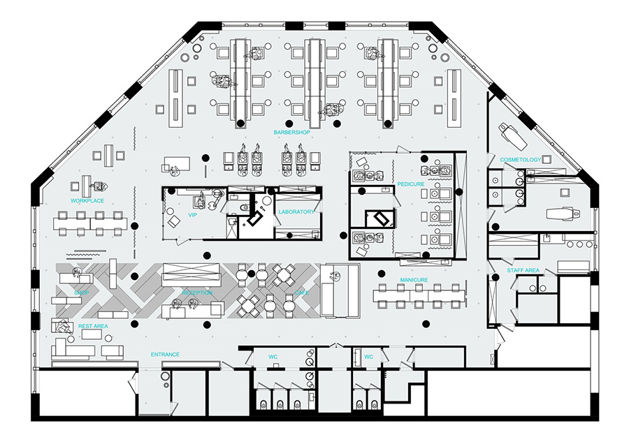 salon and spa floor plan