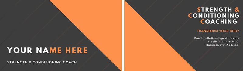 Black-Orange Business Card Front and Back
