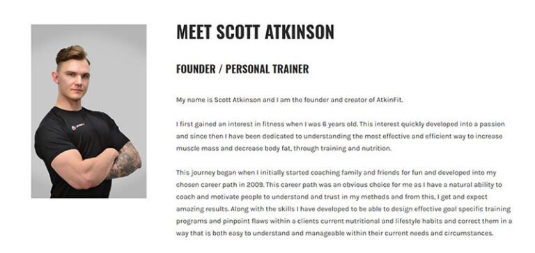 biography personal trainer