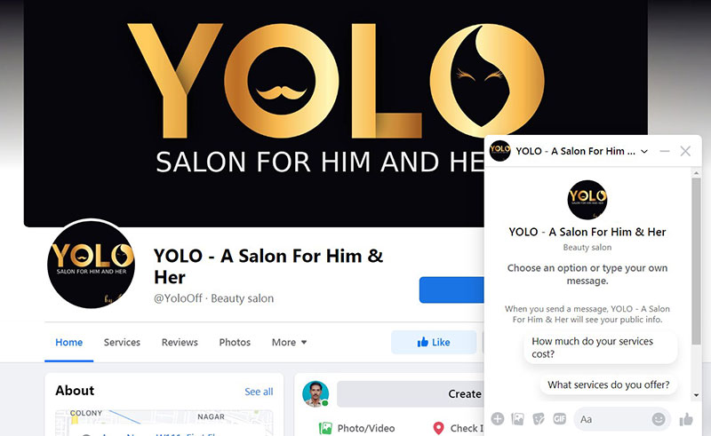 yolo facebook chatbot used to converse with potential clients