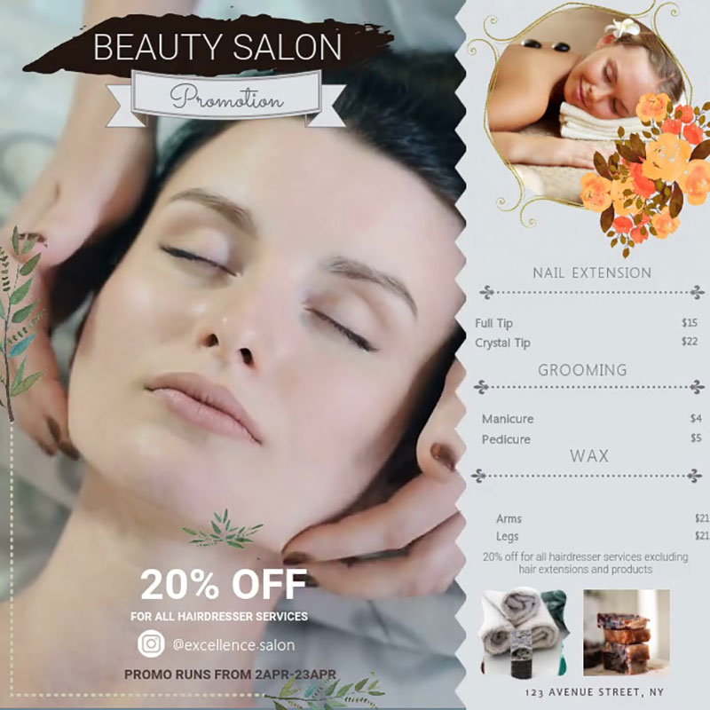 beauty salon ad example 