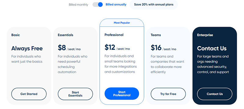 Calendly Pricing