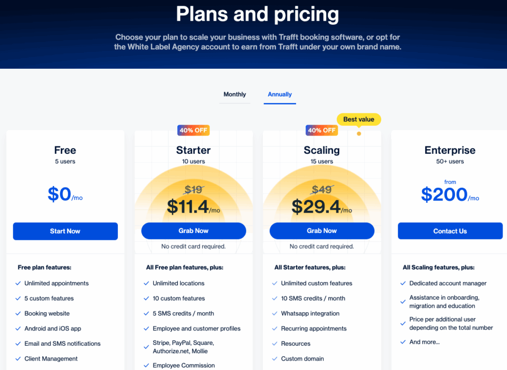 trafft pricing