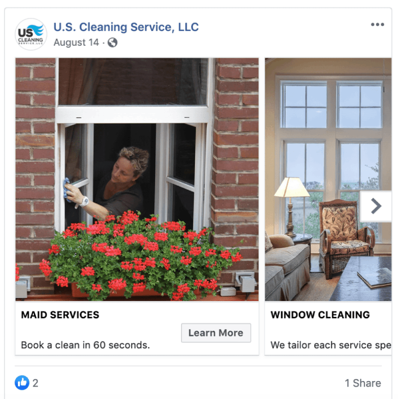 cleaning service advertisement idea