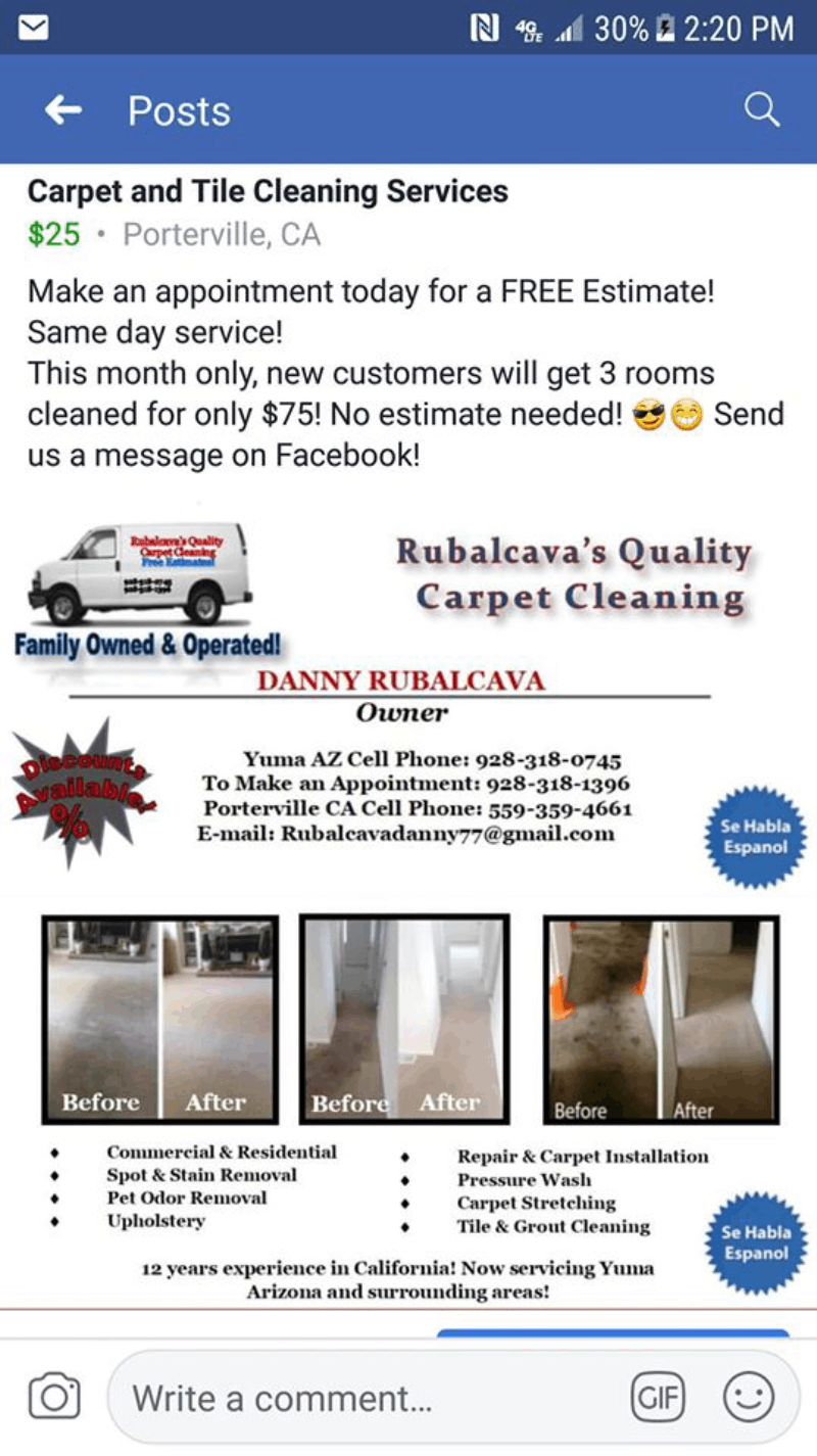 cleaning ad example