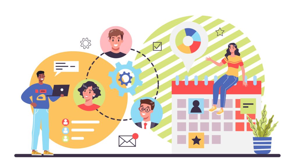 People discussing how to plan an event