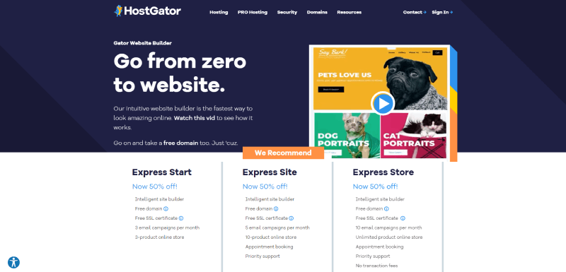 hostgator homepage screenshot