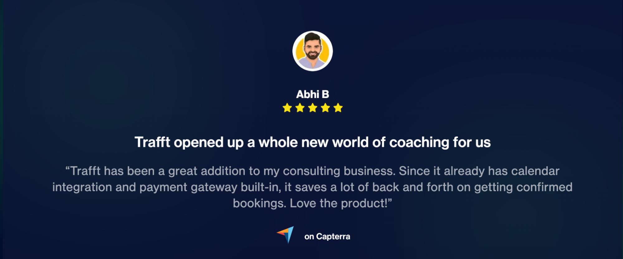 trafft booking solution review left by a successful coach