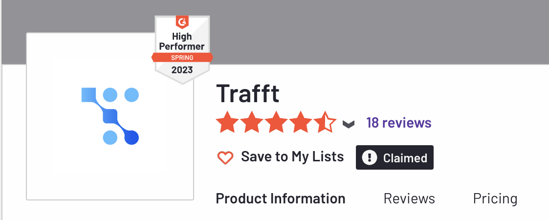 G2 Spring 2023 Report Is Out: Trafft Awarded High Performer 
