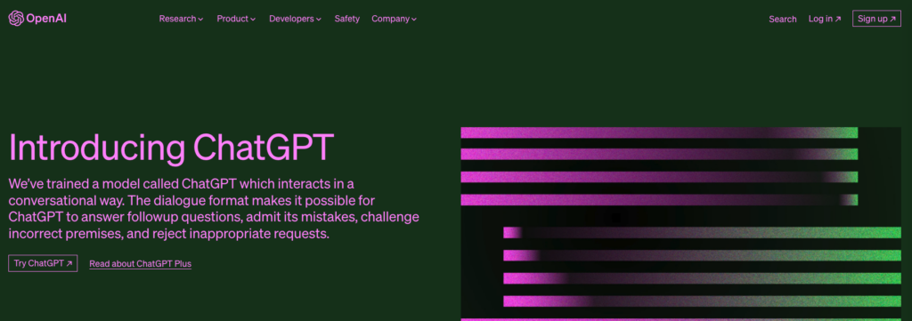 ChatGPT Homepage Screenshot