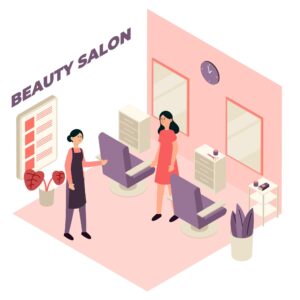 Isometric beauty salon concept.