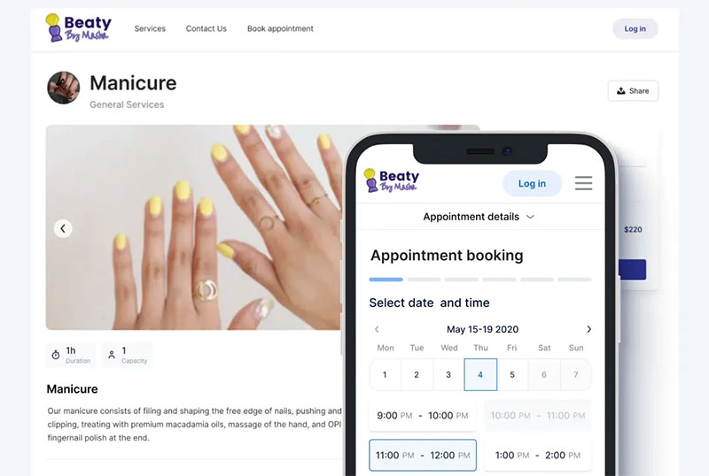 traft salon booking and management solution booking form overview 