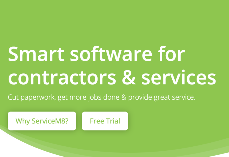 ServiceM8 homepage screenshot