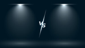 versus vs screen with two focus light effect