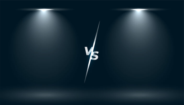 versus vs screen with two focus light effect