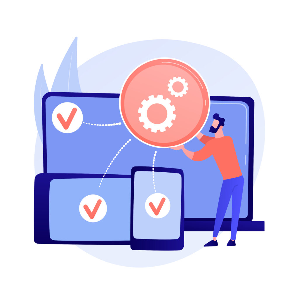 Cross-platform development abstract concept vector illustration.