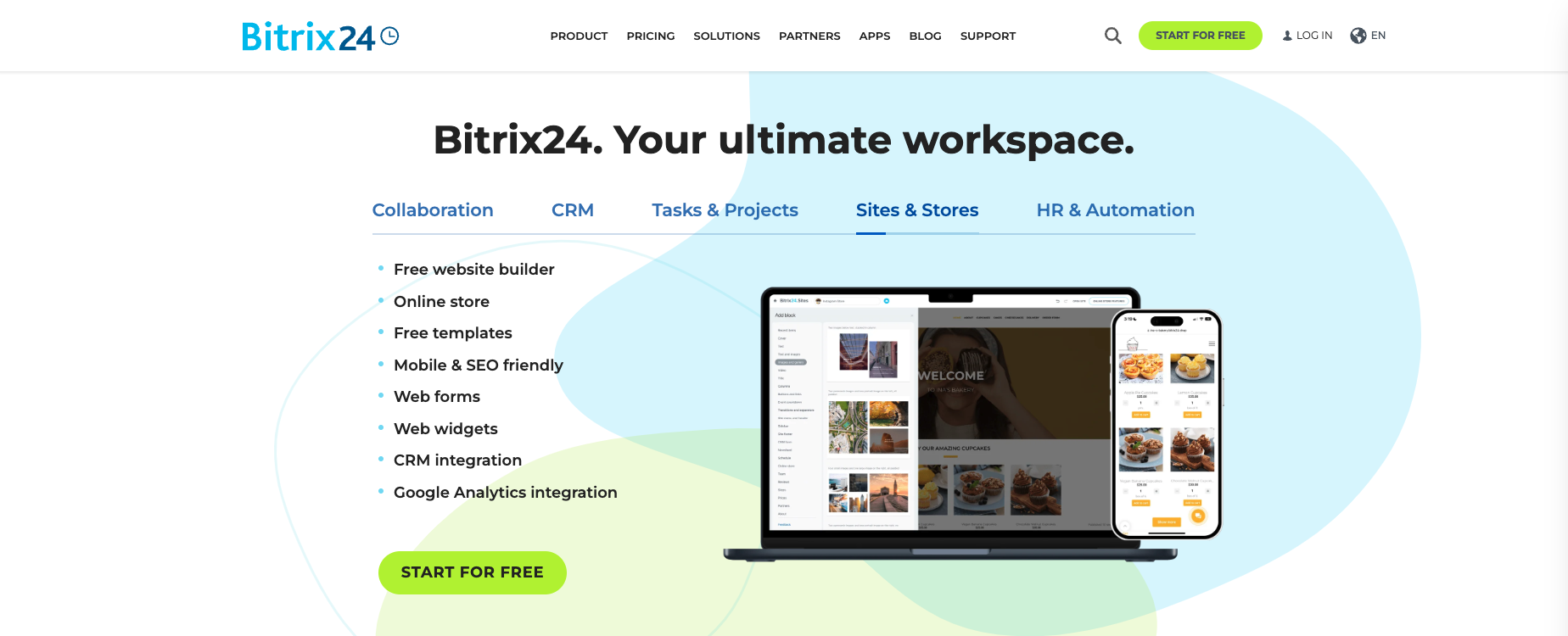 Bitrix24 open source scheduling software homepage screenshot