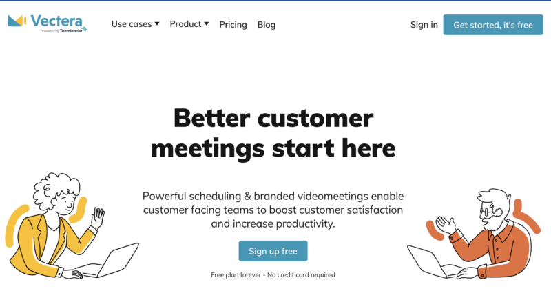 Vectera homepage screenshot