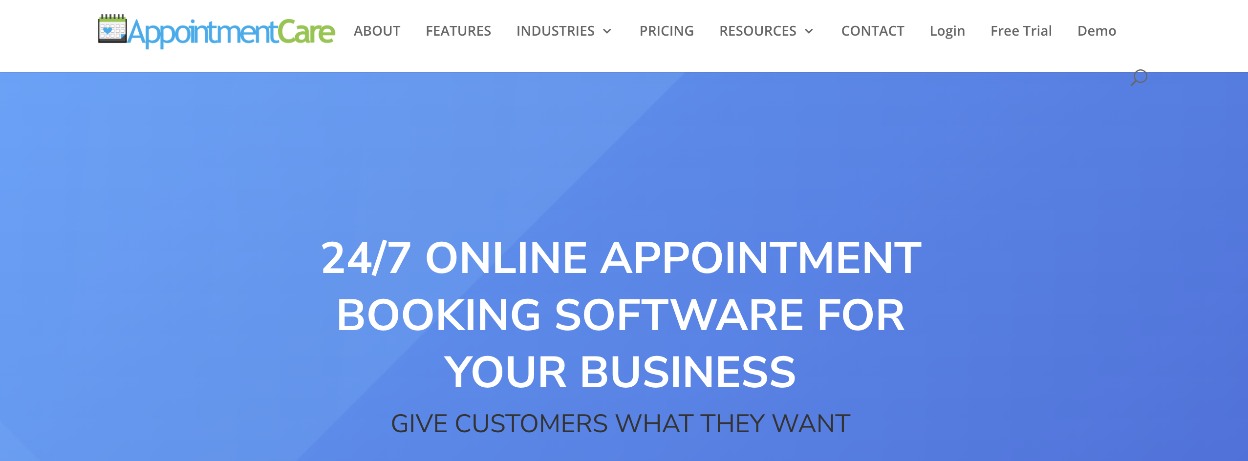 AppointmentCare homepage screenshot