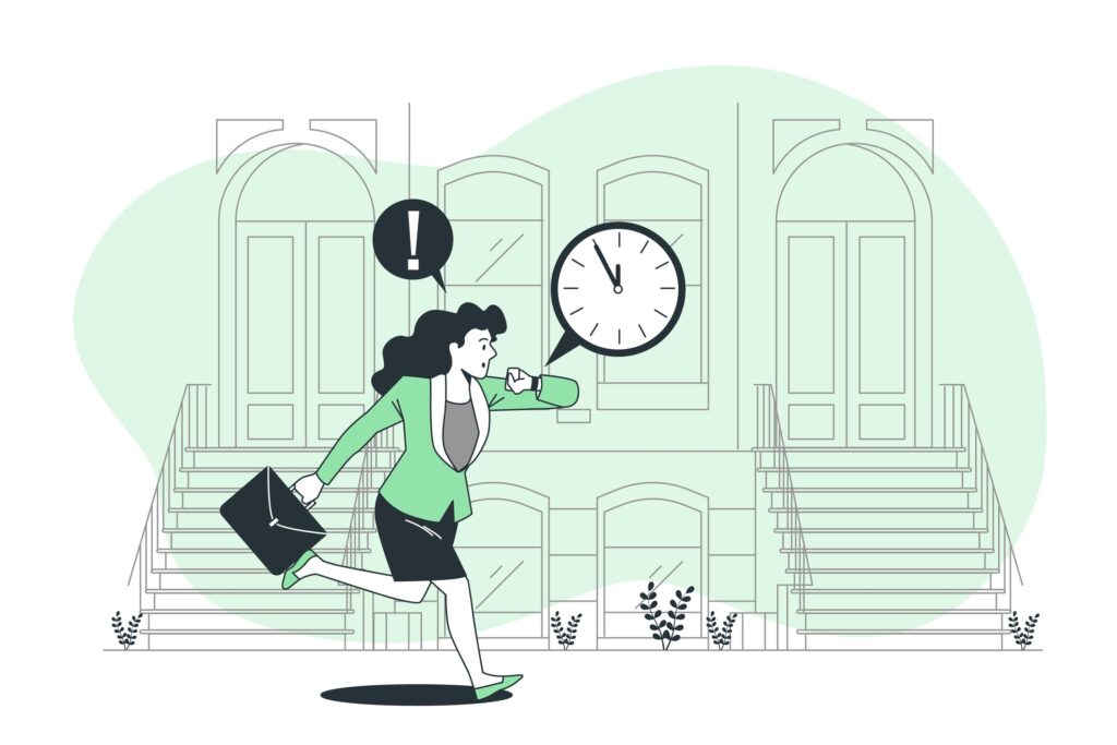 client running late illustration