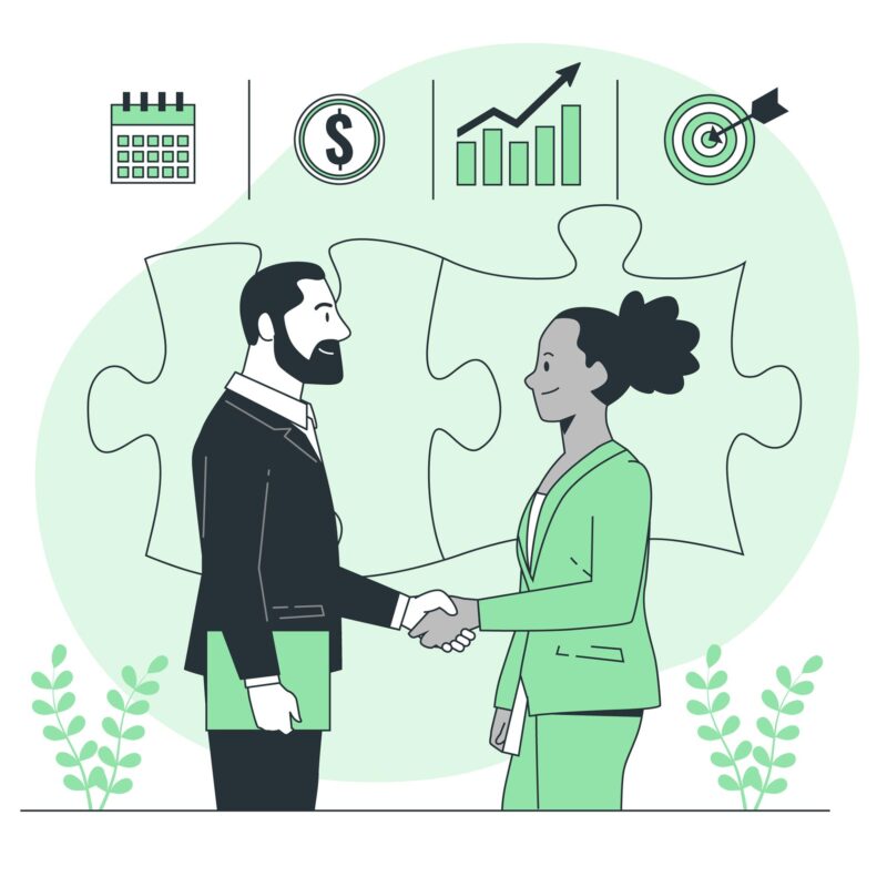 strategic partnership concept illustration