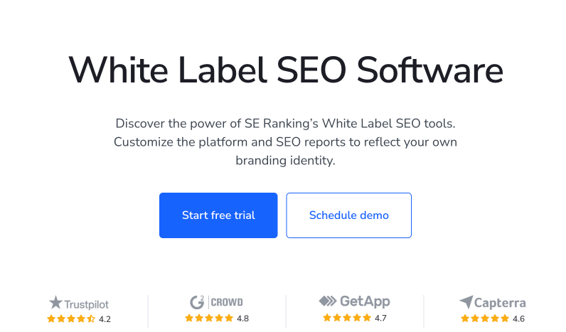 SE Ranking white label software screenshot