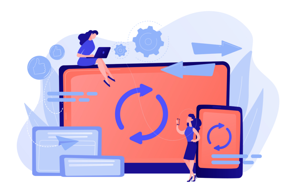 concept illustration of syncing calendars