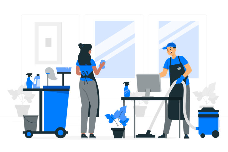 office cleaners deciding on their commercial cleaning services rates illustration