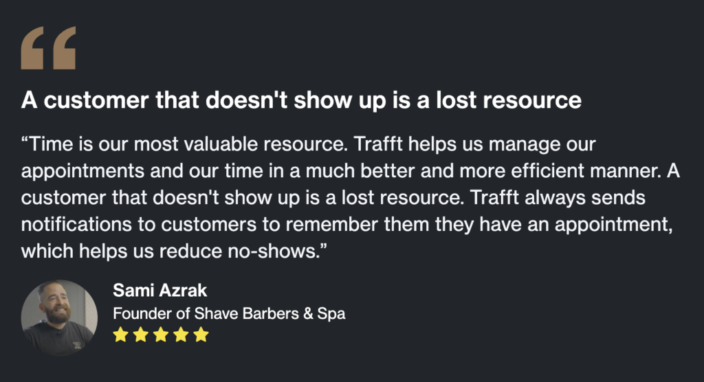 excellent trafft review by a barbershop owner