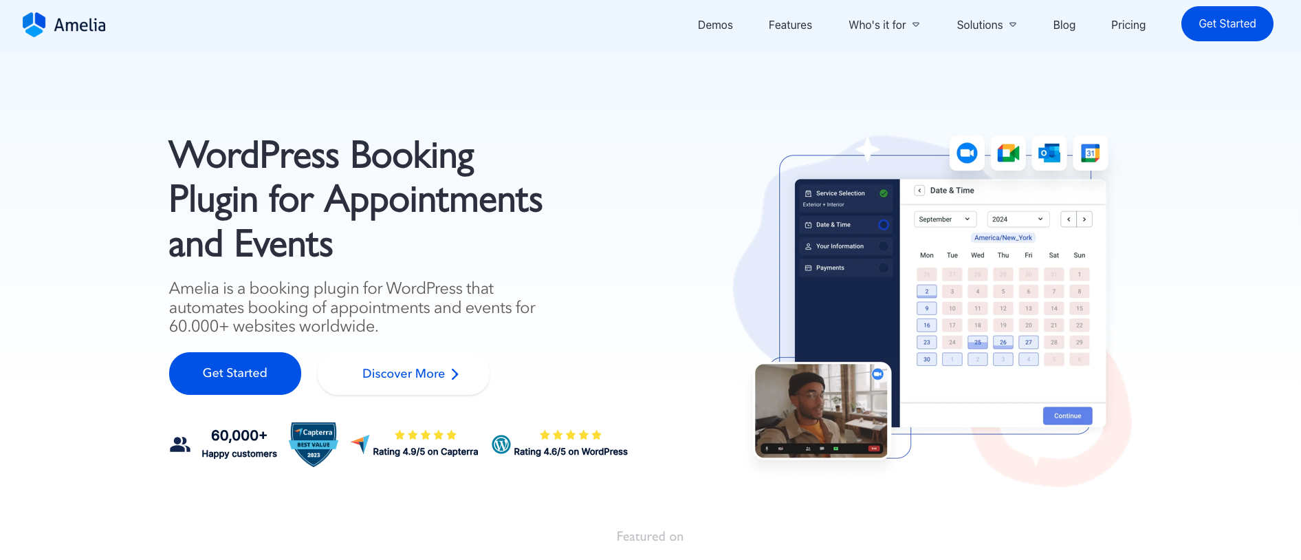 amelia wordpress booking plugin