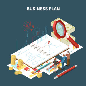 Gym business plan concept illustration