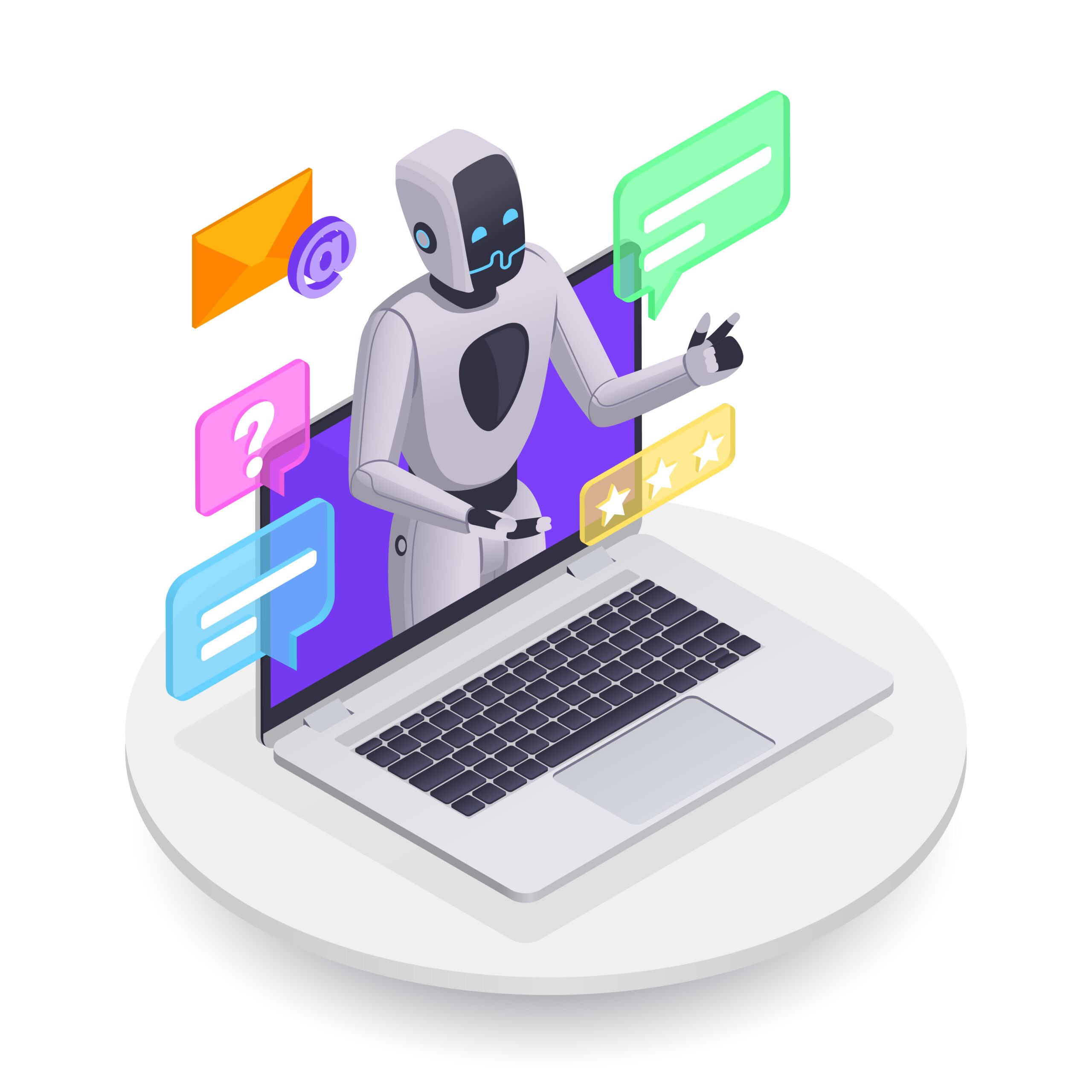 Some benefits of a chatbot for your service business include instantly handling customers' inquiries, booking appointments, and offering 24/7 support. 