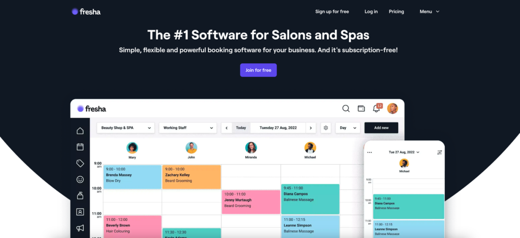 fresha salon software