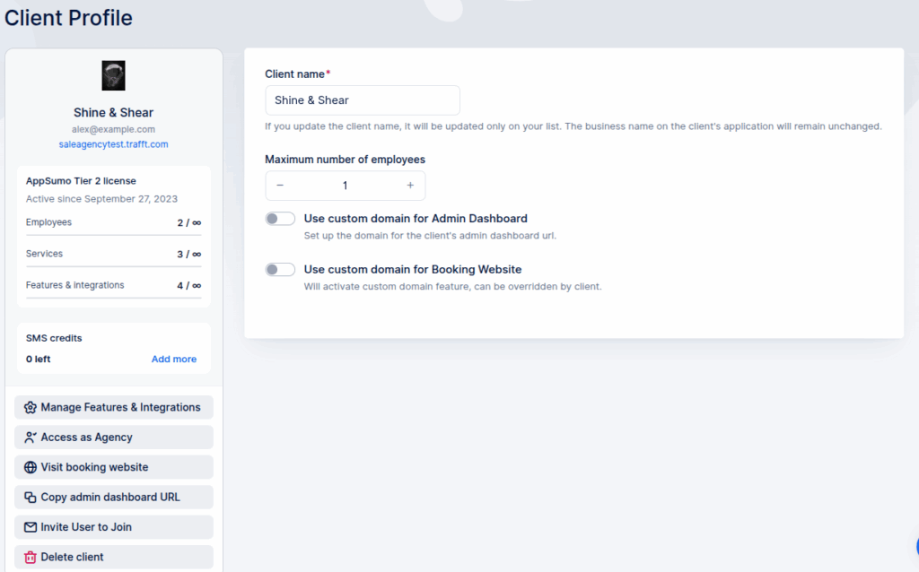 Agency Setup - Trafft