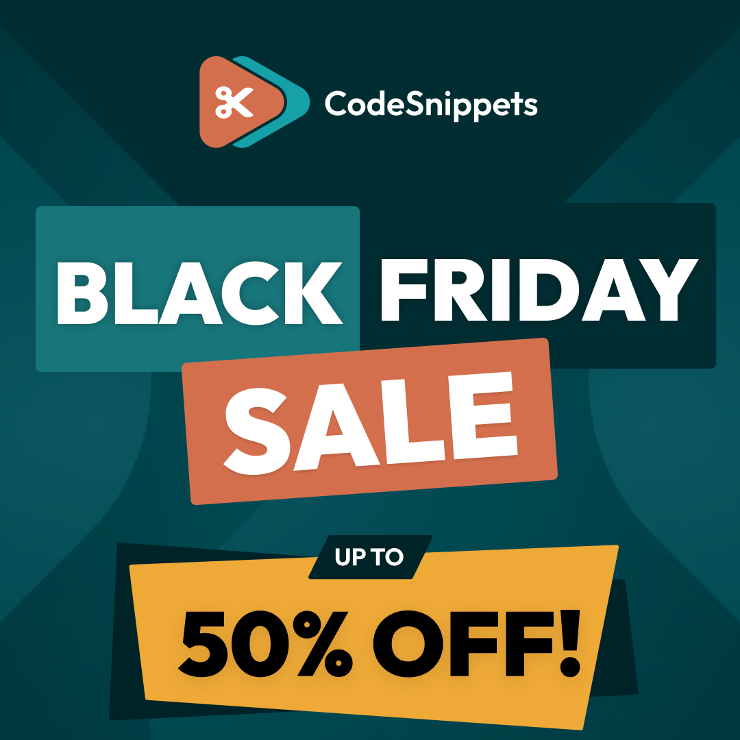Code Snippets Pro black friday offer