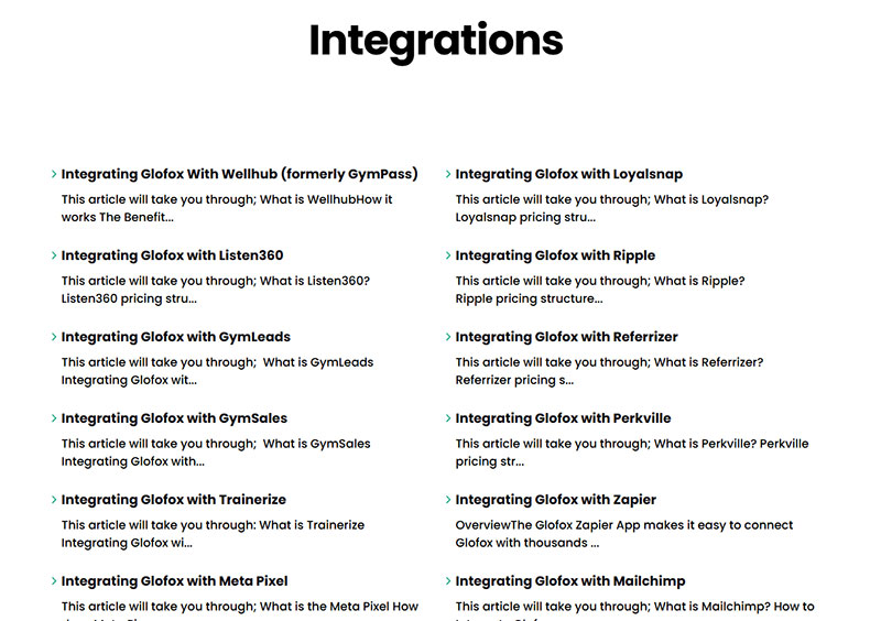 Glofoxs Integration Library