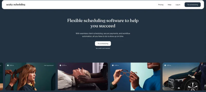 Acuity Scheduling - Best for session-based service businesses collecting payment and intake
