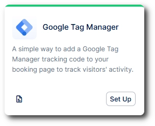 trafft-gtm-setup Google Tag Manager card with Set Up button in Integrations