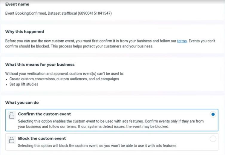 Configuring the event details in Meta Pixel
