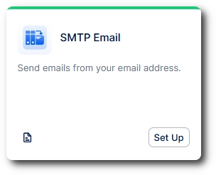 SMTP Email card with Set Up button in Integrations